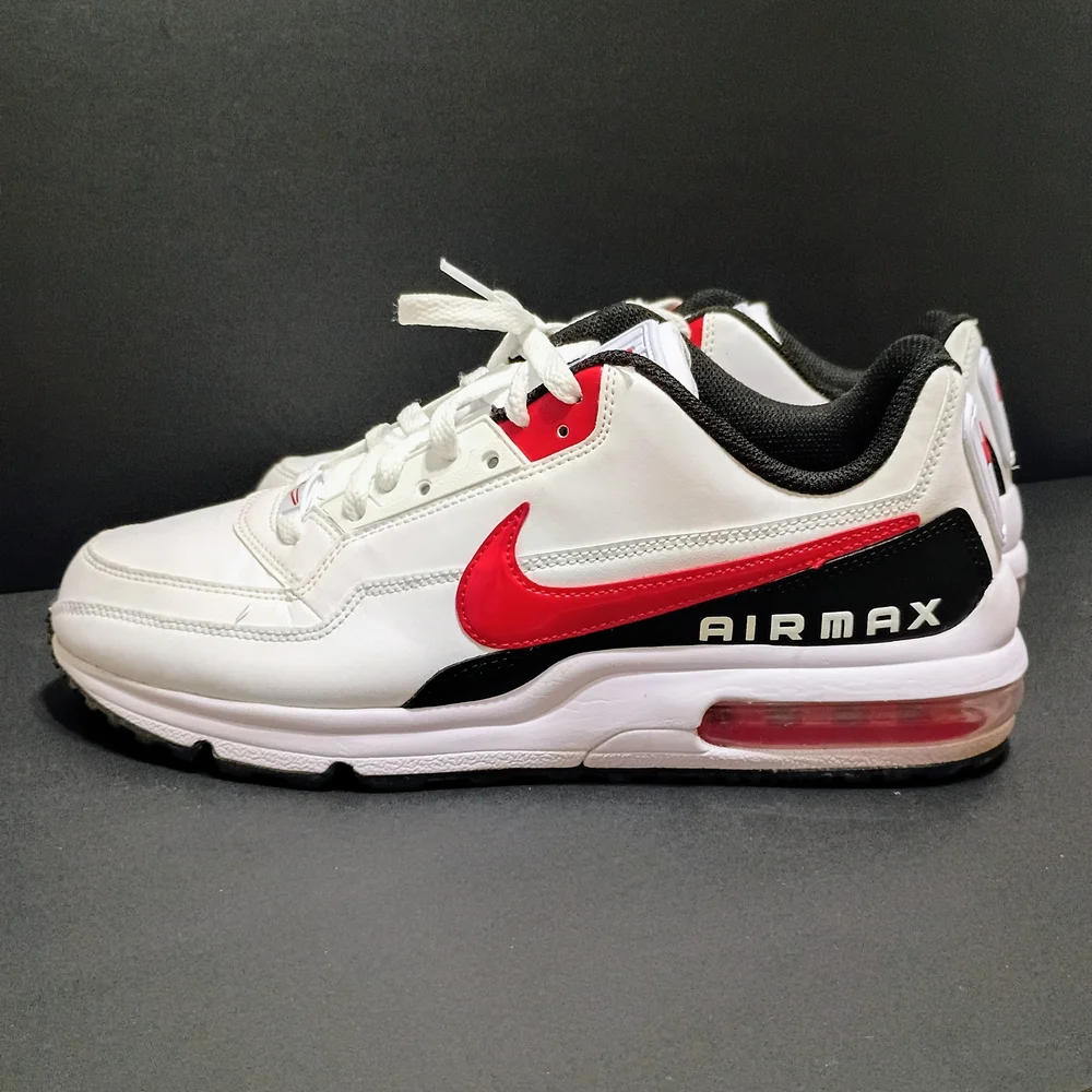 Nike Air Max LTD 3 Men's Casual White/University Red & Black Sneakers - Picture 2 of 14